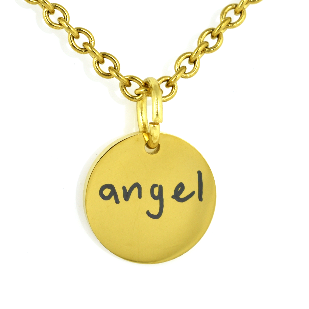 Mini Disc Handwriting Necklace