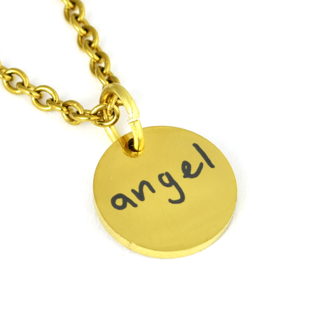 Mini Disc Handwriting Necklace