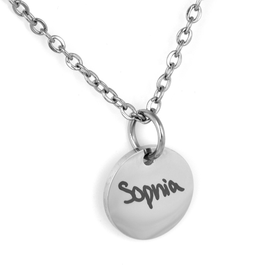 Mini Disc Handwriting Necklace