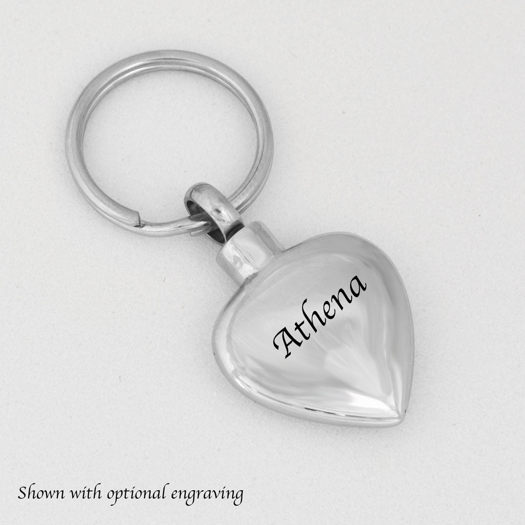 Heart Paw Print Keychain Urn