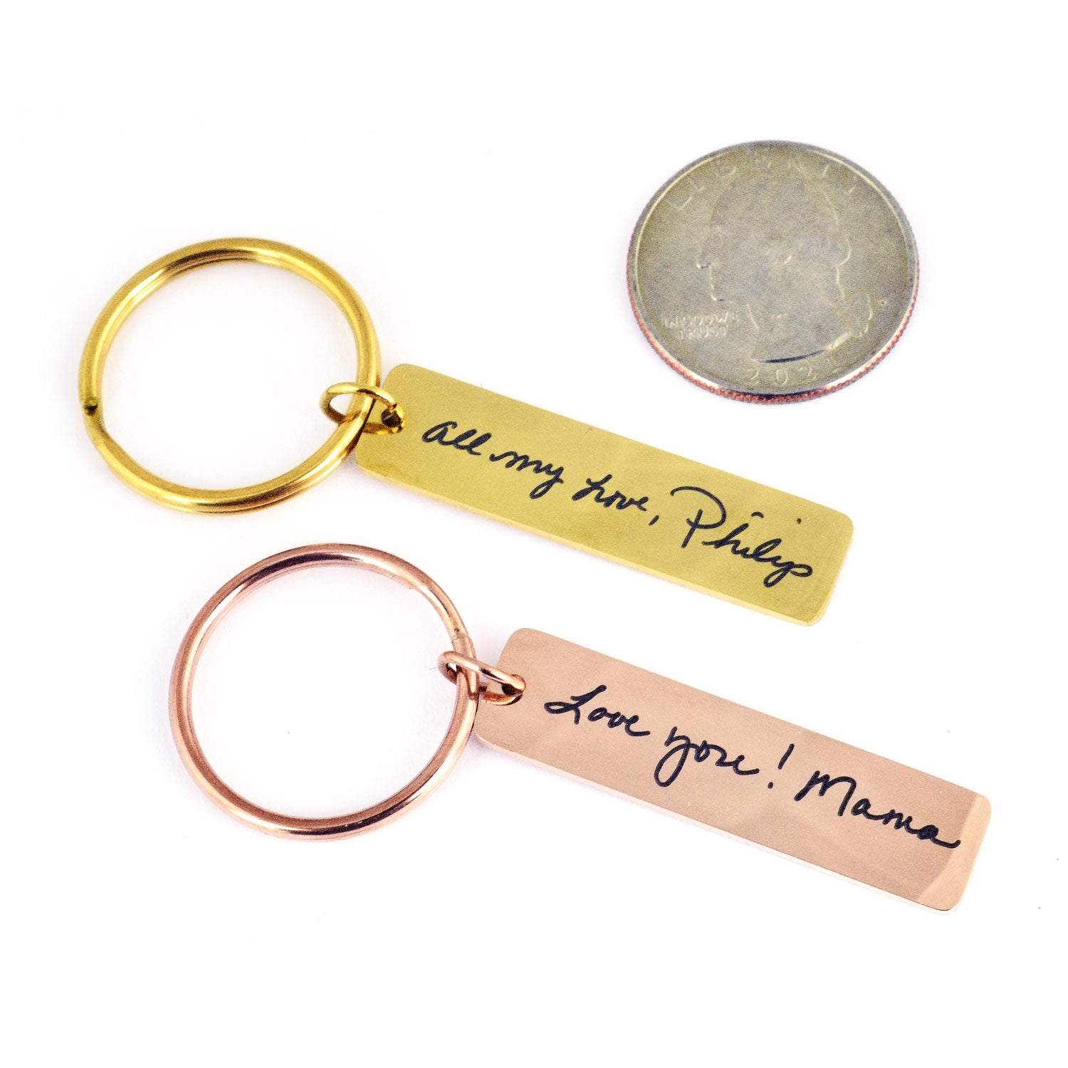 Rectangle Handwriting Key Ring