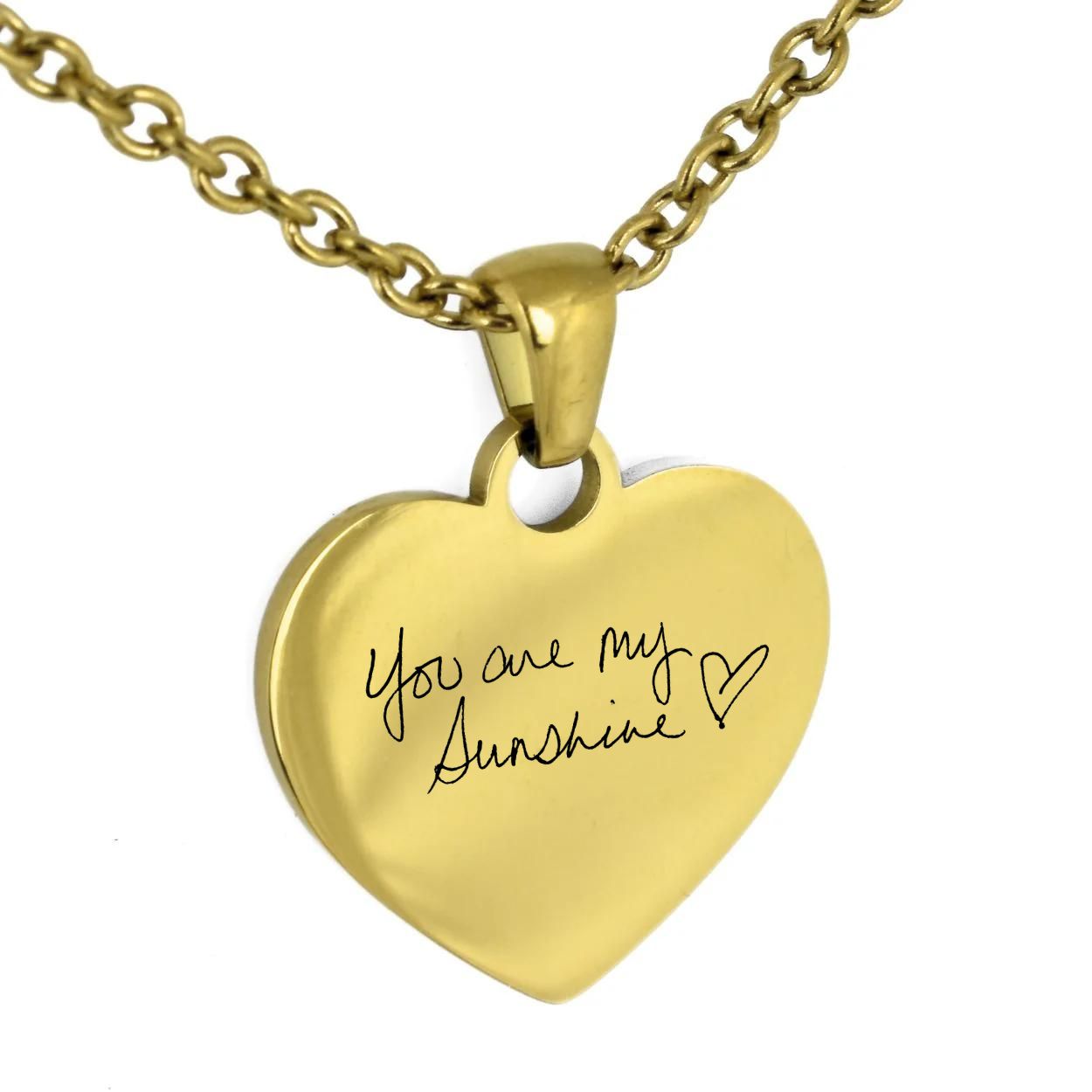 Heart Charm Handwriting Necklace