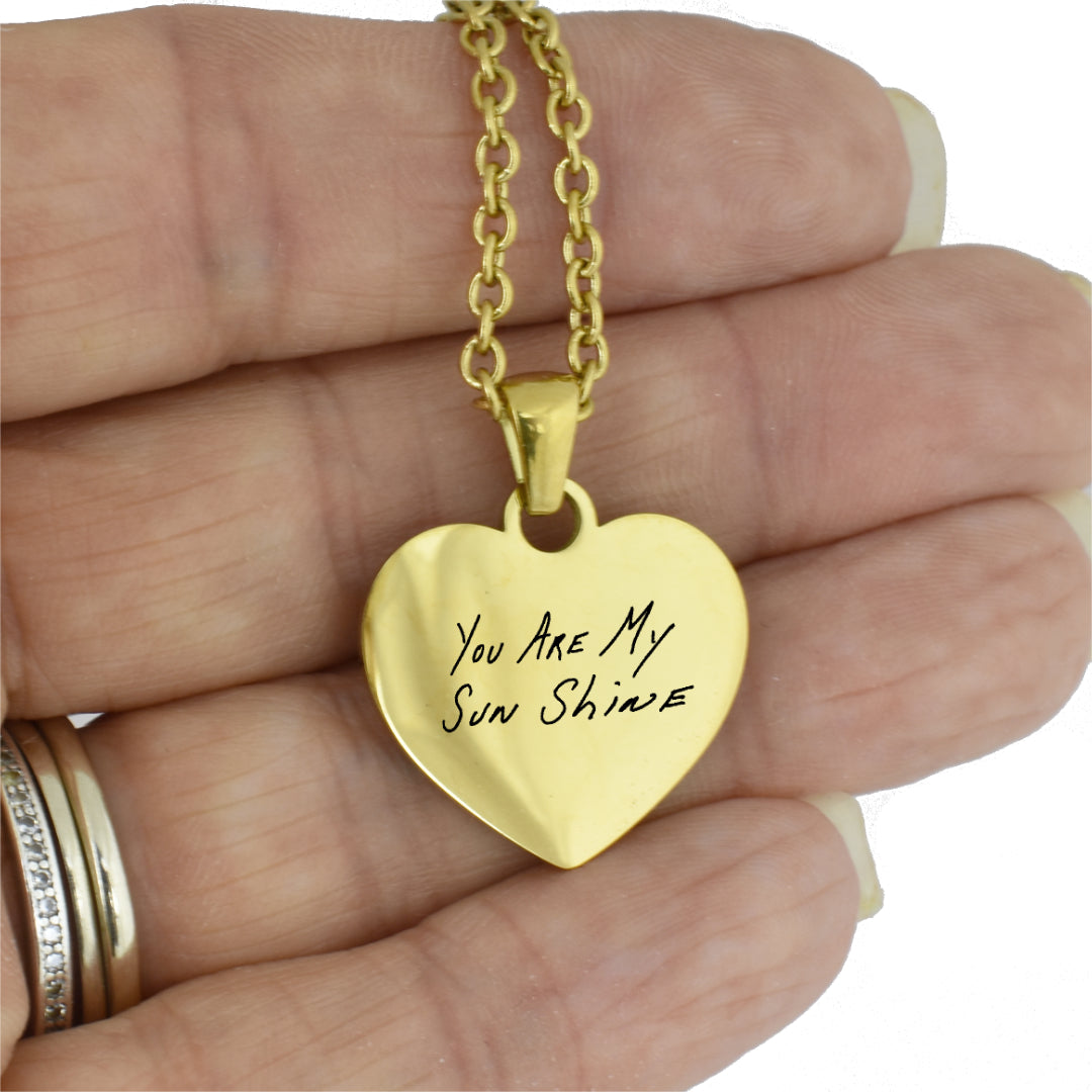 Heart Charm Handwriting Necklace