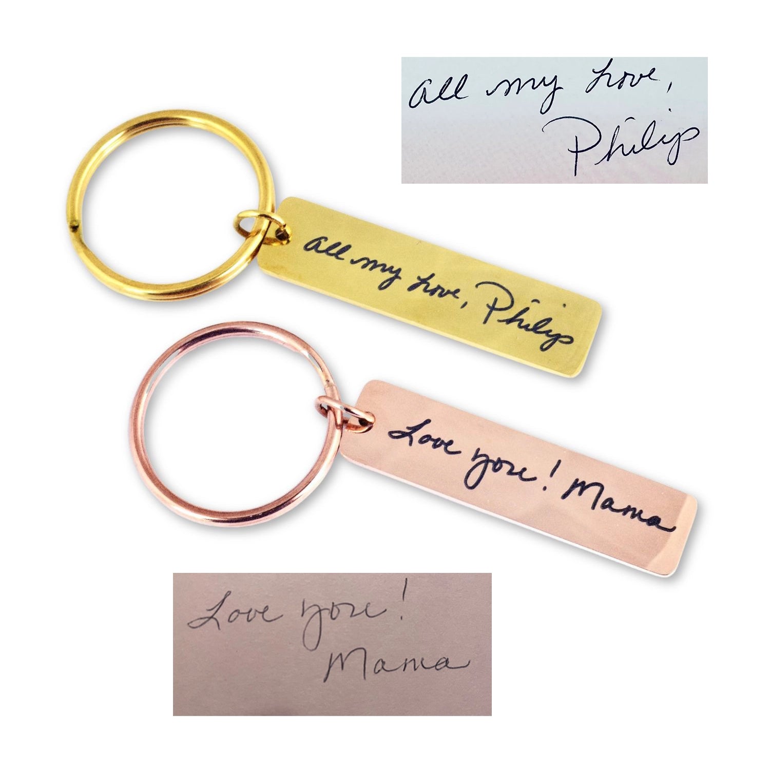 Rectangle Handwriting Key Ring