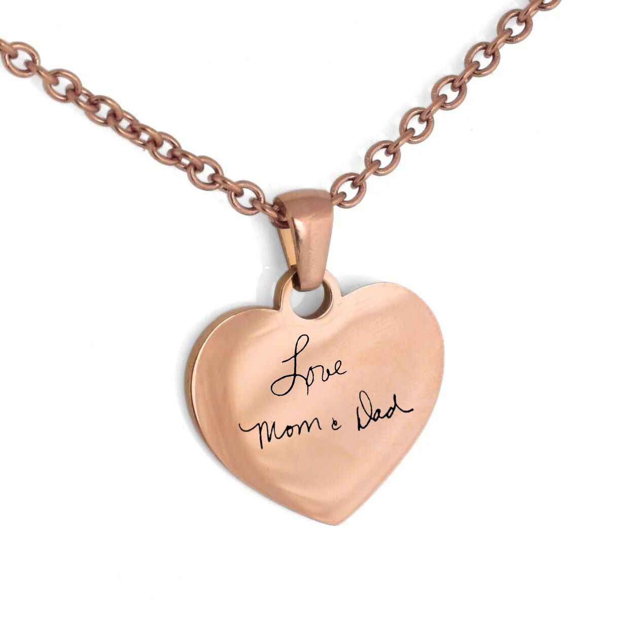 Heart Charm Handwriting Necklace