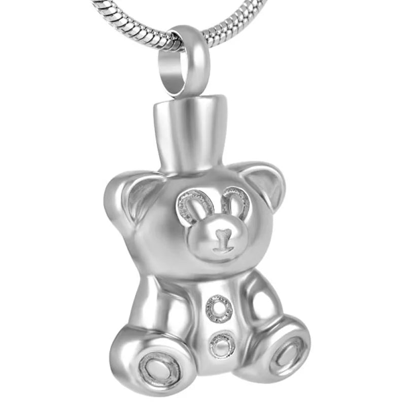 Teddy Bear Cremation Urn Necklace