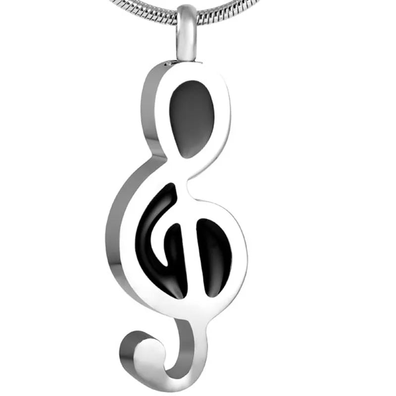 Treble Clef Cremation Urn Necklace