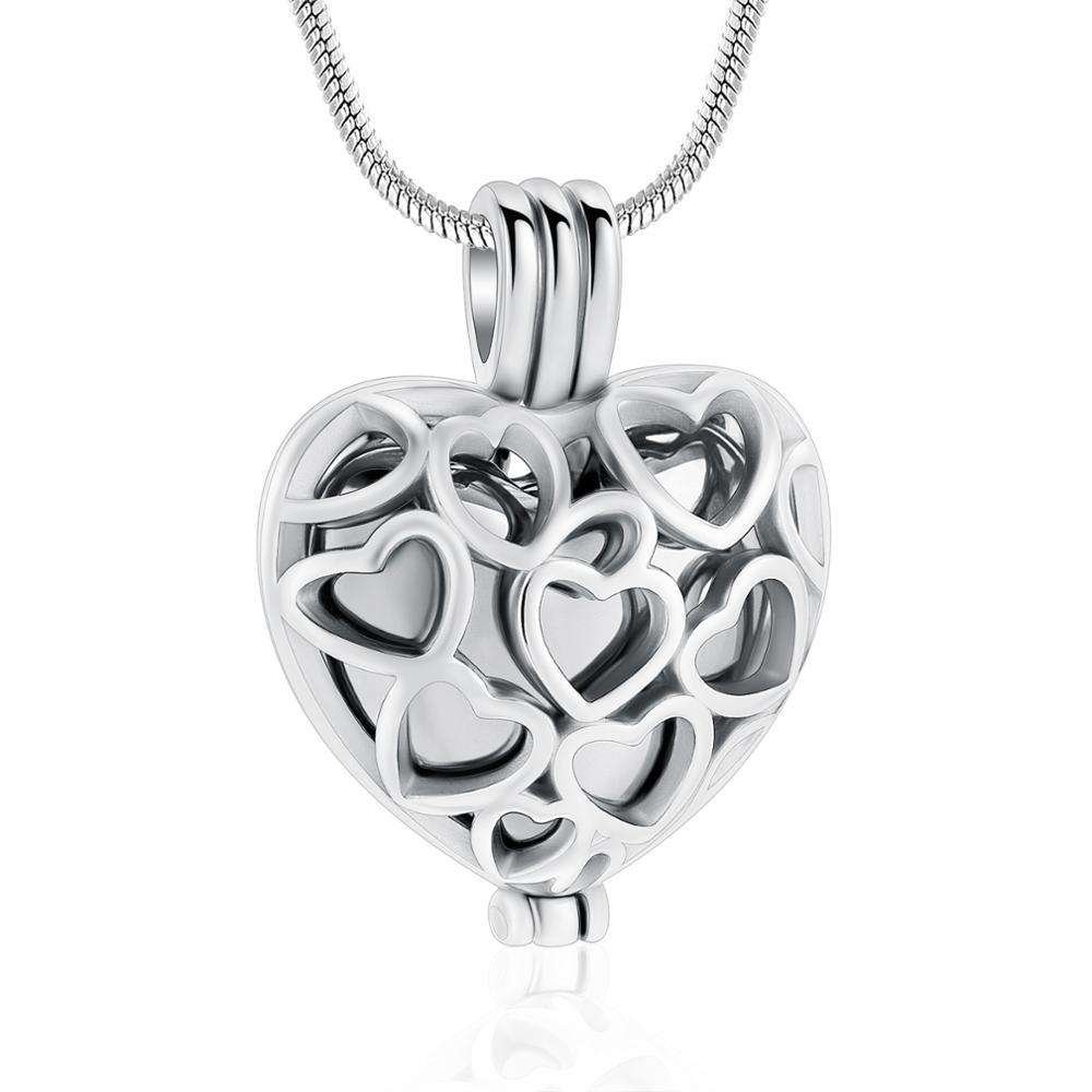 Filigree Hearts Locket Urn Necklace Sarah & Essie Silver 