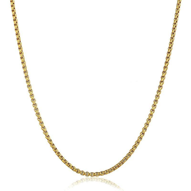 Stainless Steel Rounded Box Link Chain Necklace Cremation Jewelry Accessories My Sweetest Memories 16" Gold 