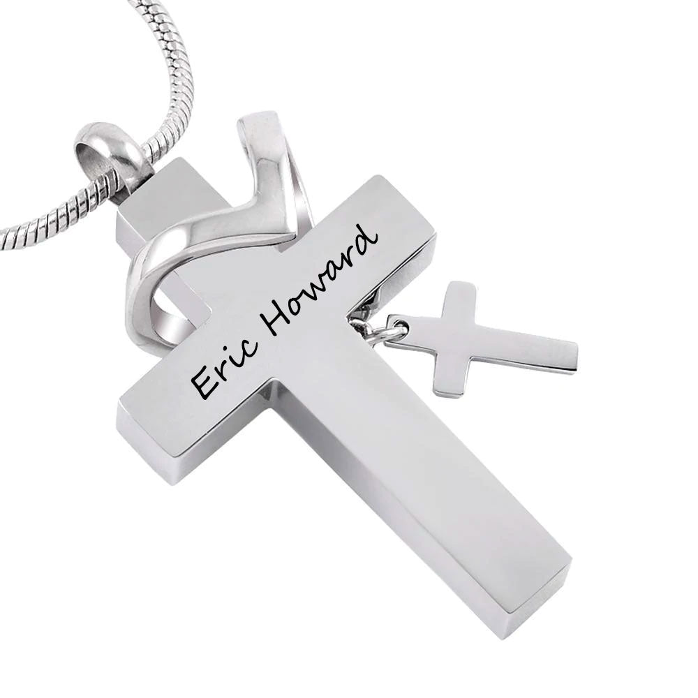 Collet Cross with Crystals Cremation Jewelry