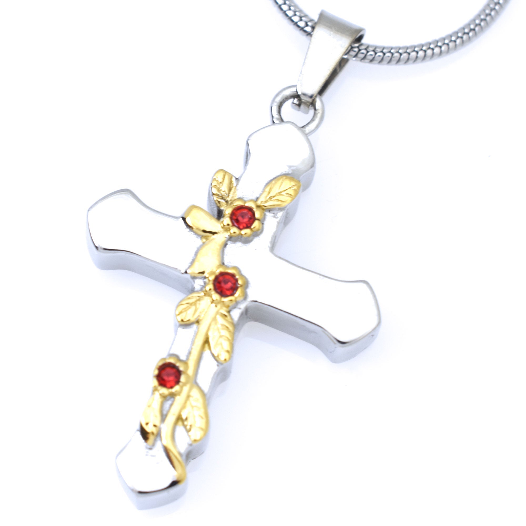 Cross with Crystal Flowers
