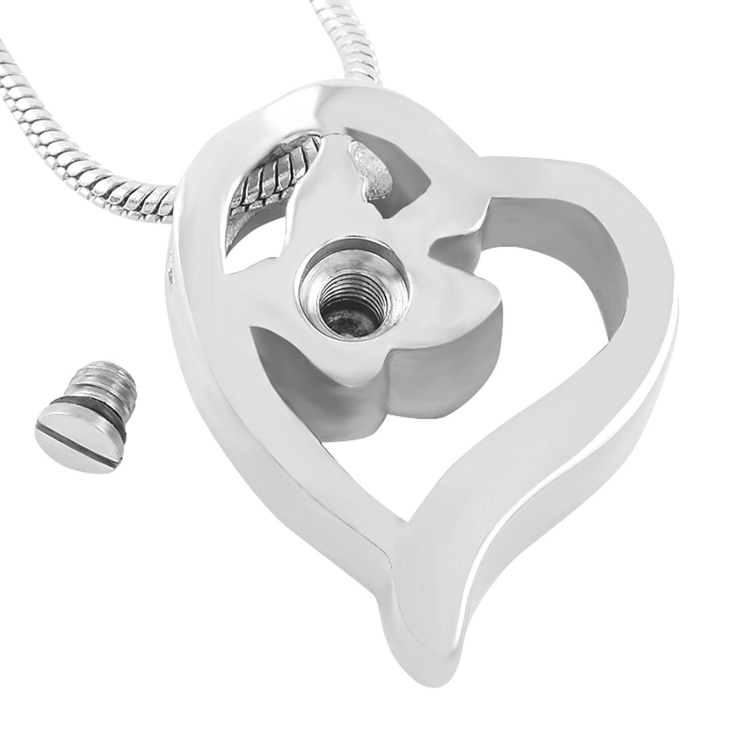 Crystal Butterfly in Heart Urn Necklace Sarah & Essie 