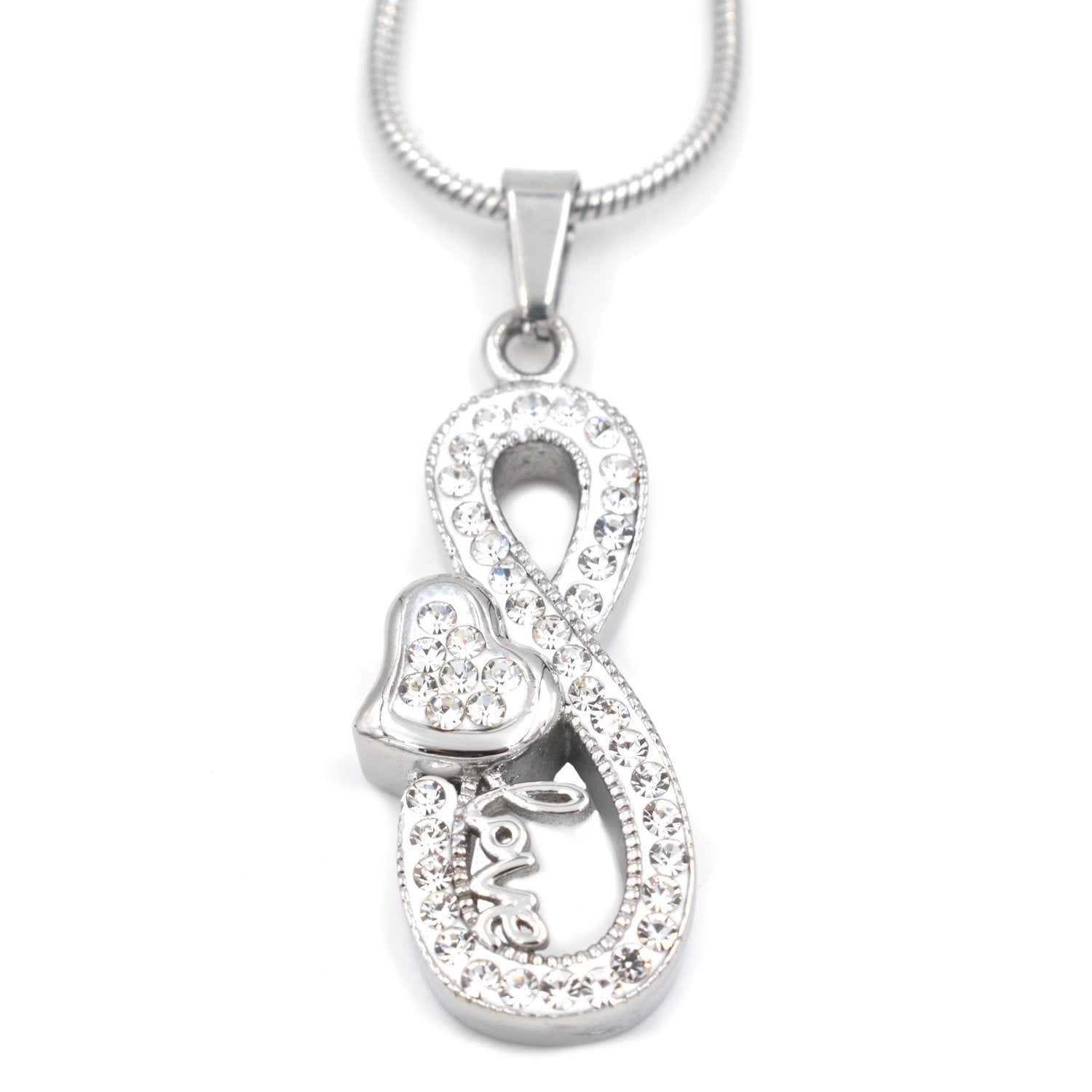 Crystal Infinity with Heart Urn Necklace Sarah & Essie 