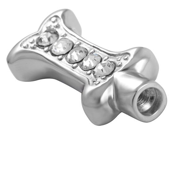 Dog Bone with Crystals Cremation Jewelry