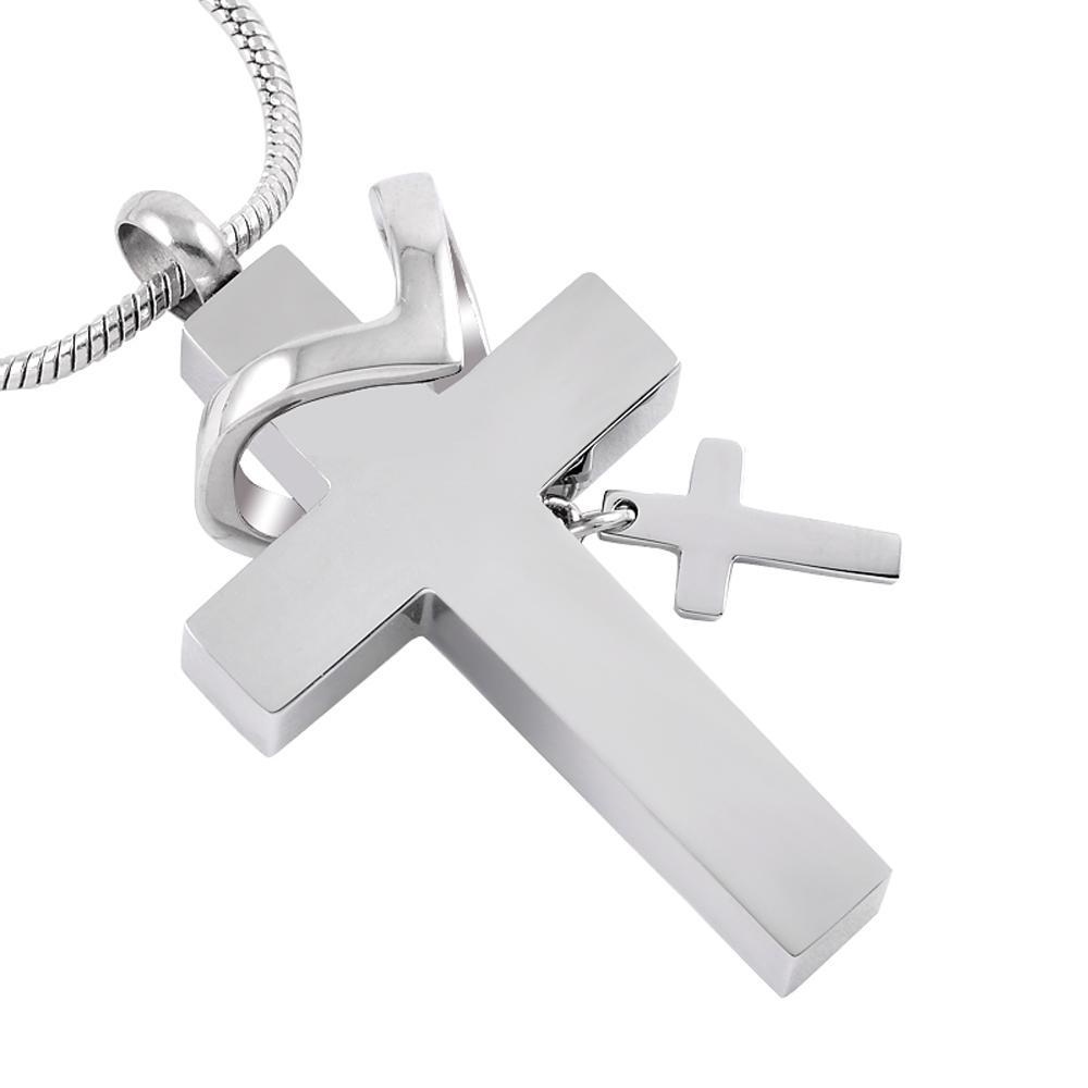 Collet Cross with Crystals Cremation Jewelry