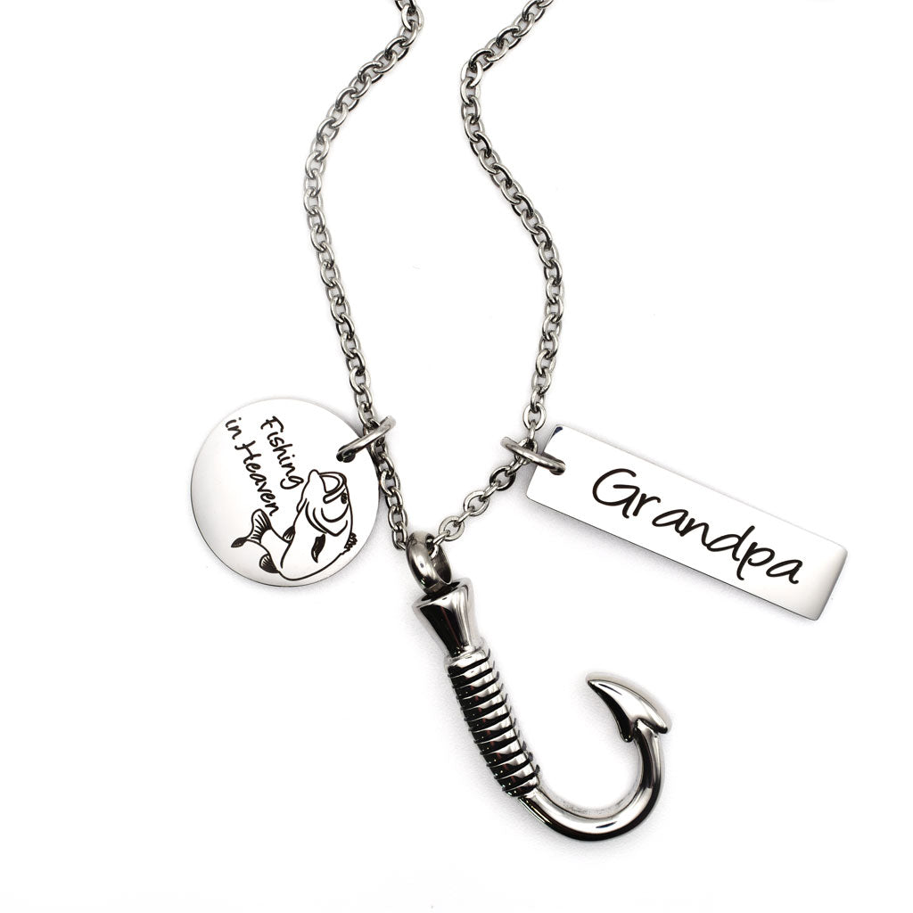  Gone Fishing Urn Necklace for ashes In Loving Memory