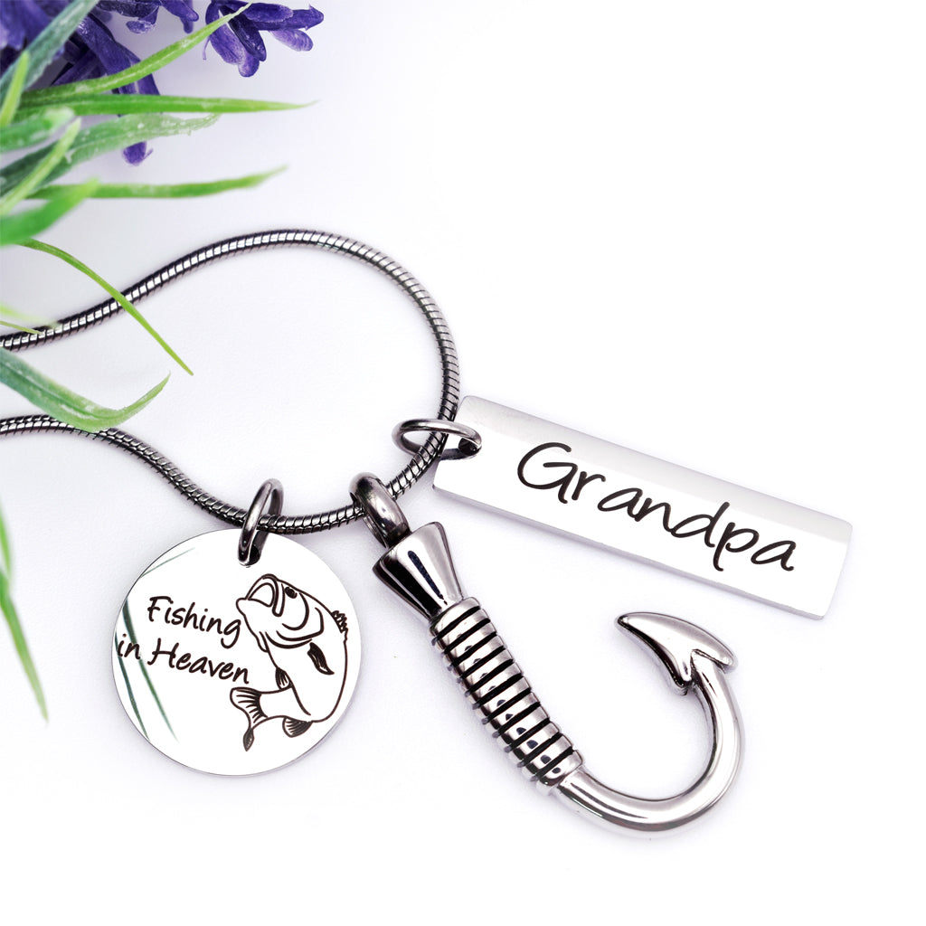Fishing in Heaven, Stainless Steel, Laser Engraved Charm – Sarah & Essie