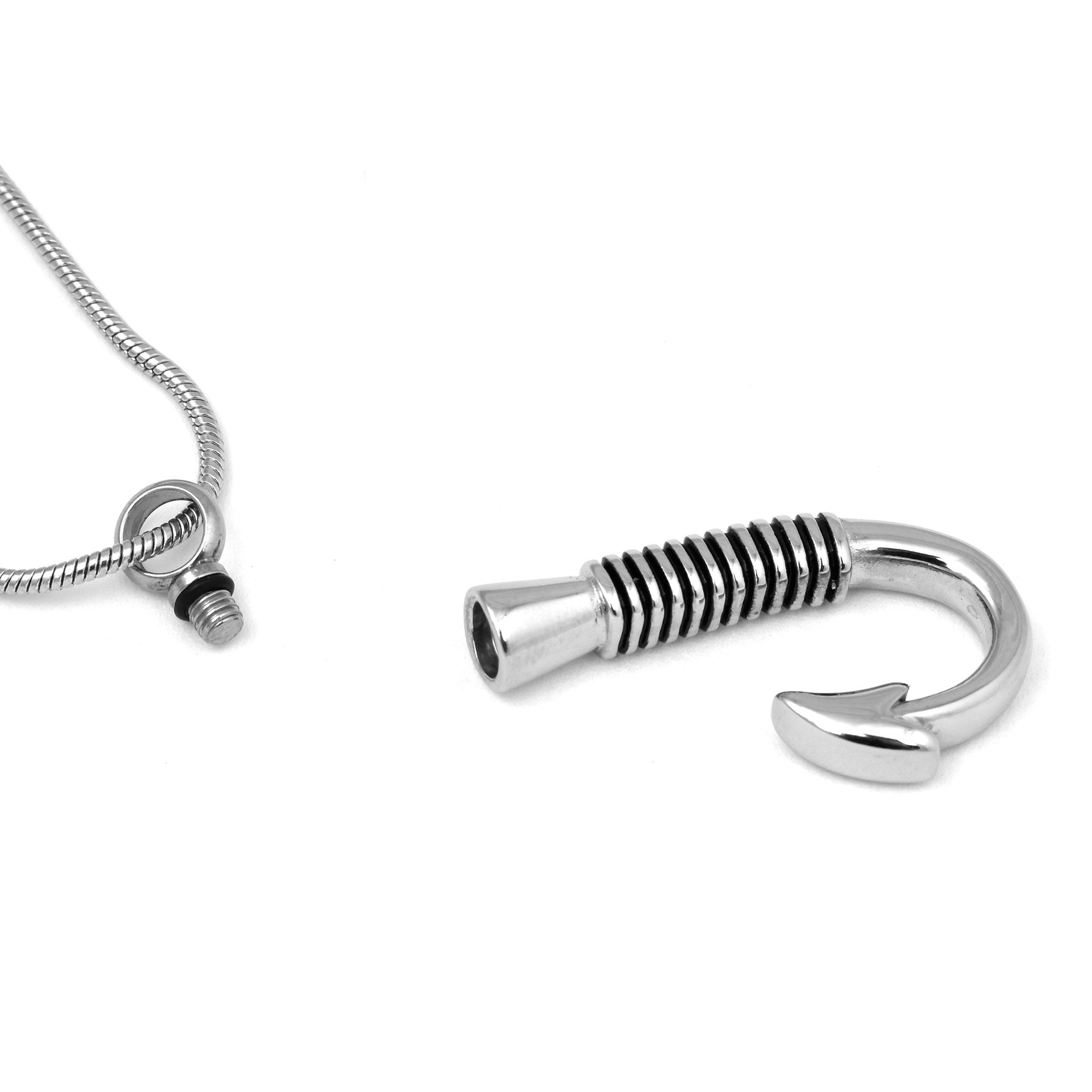 Fish Hook Cremation Keepsake Necklace Stainless Steel Fish Hook Ashes Urn  Necklace 