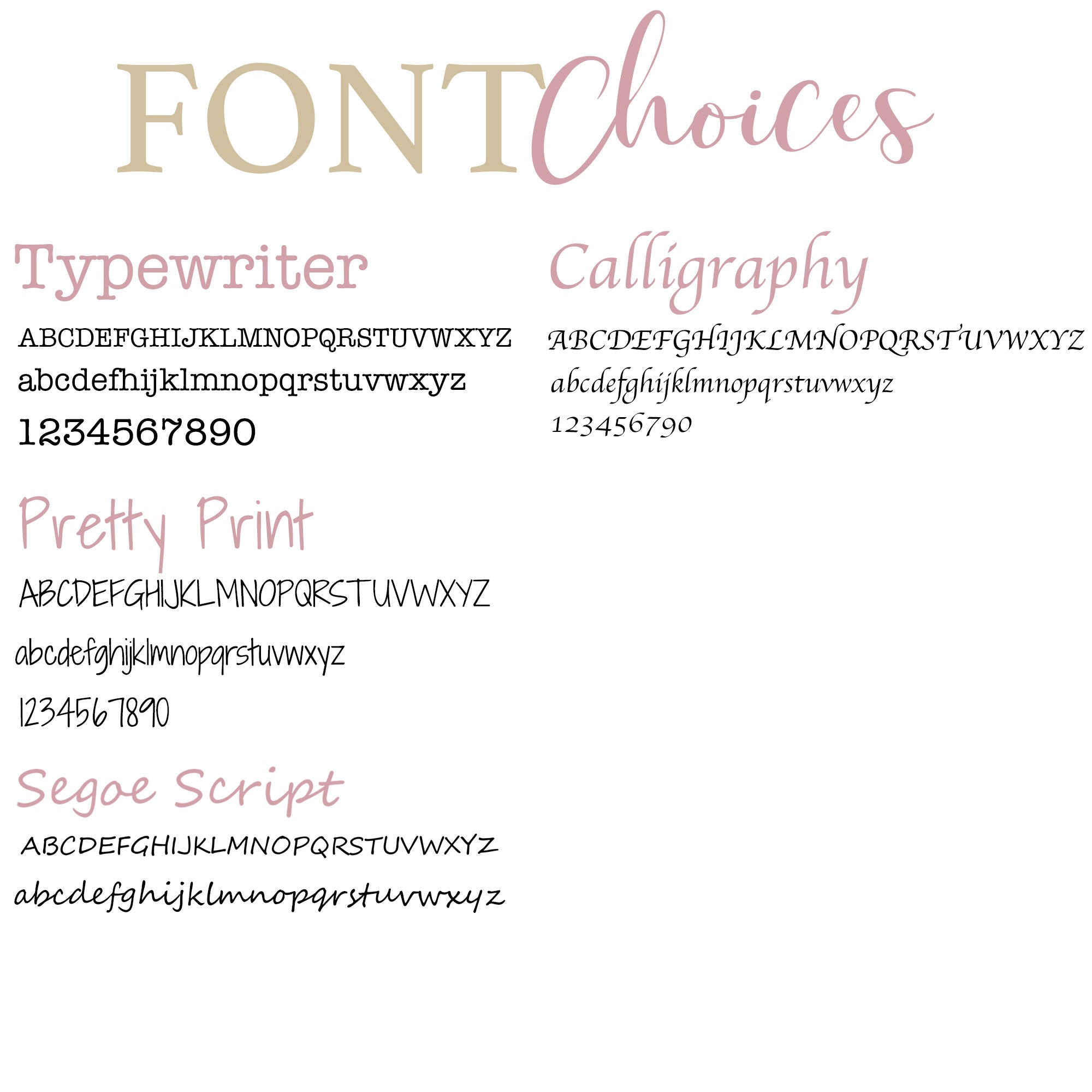 Font Options for Personalization