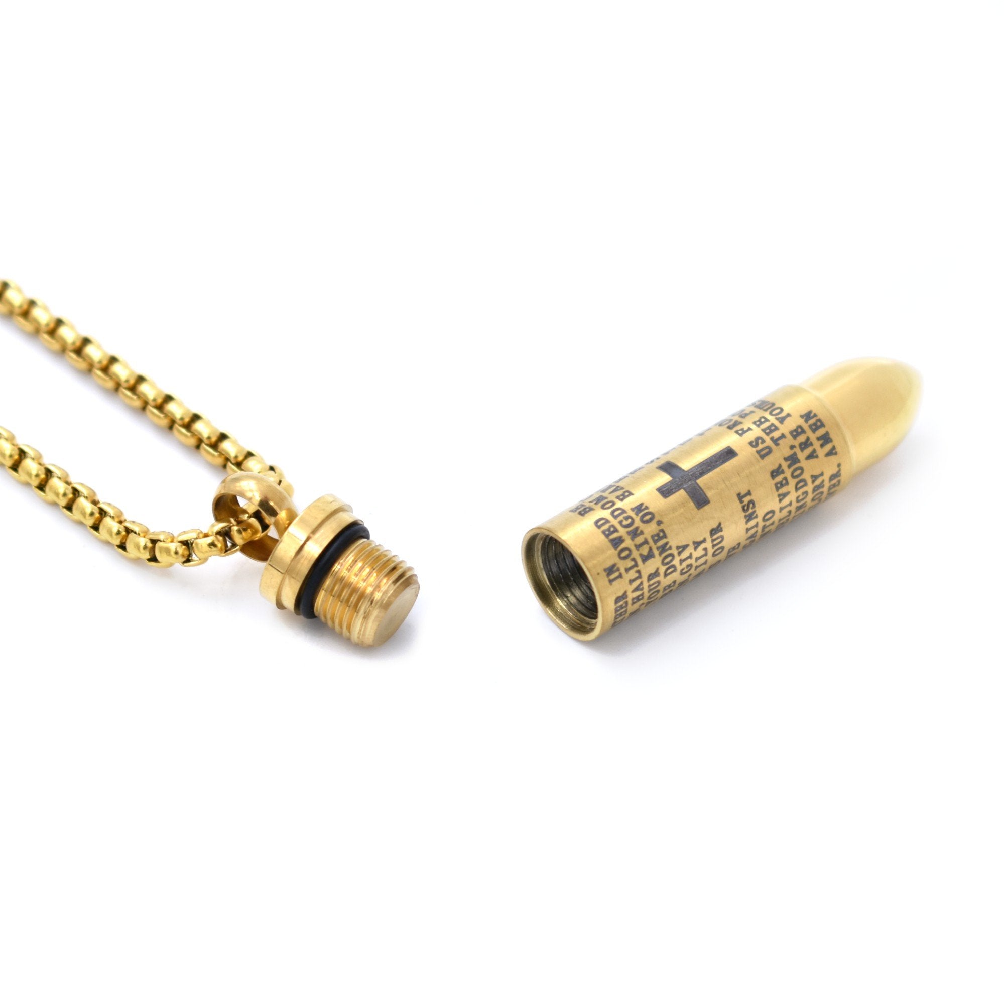 Lord's Prayer Bullet - Silver or Gold Urn Necklace Sarah & Essie 