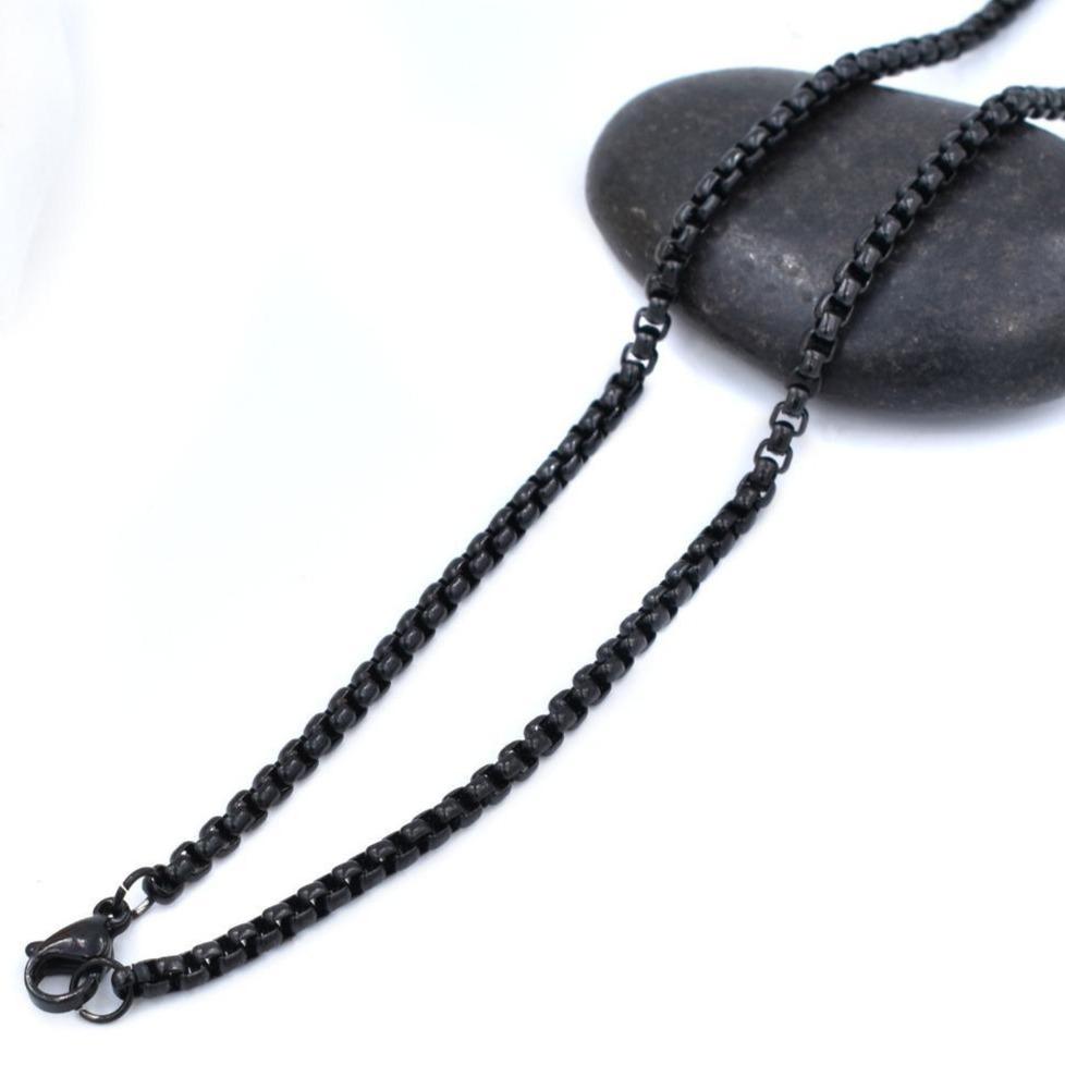 3MM Black Rounded Box Chain Necklace Cremation Jewelry Accessories My Sweetest Memories 