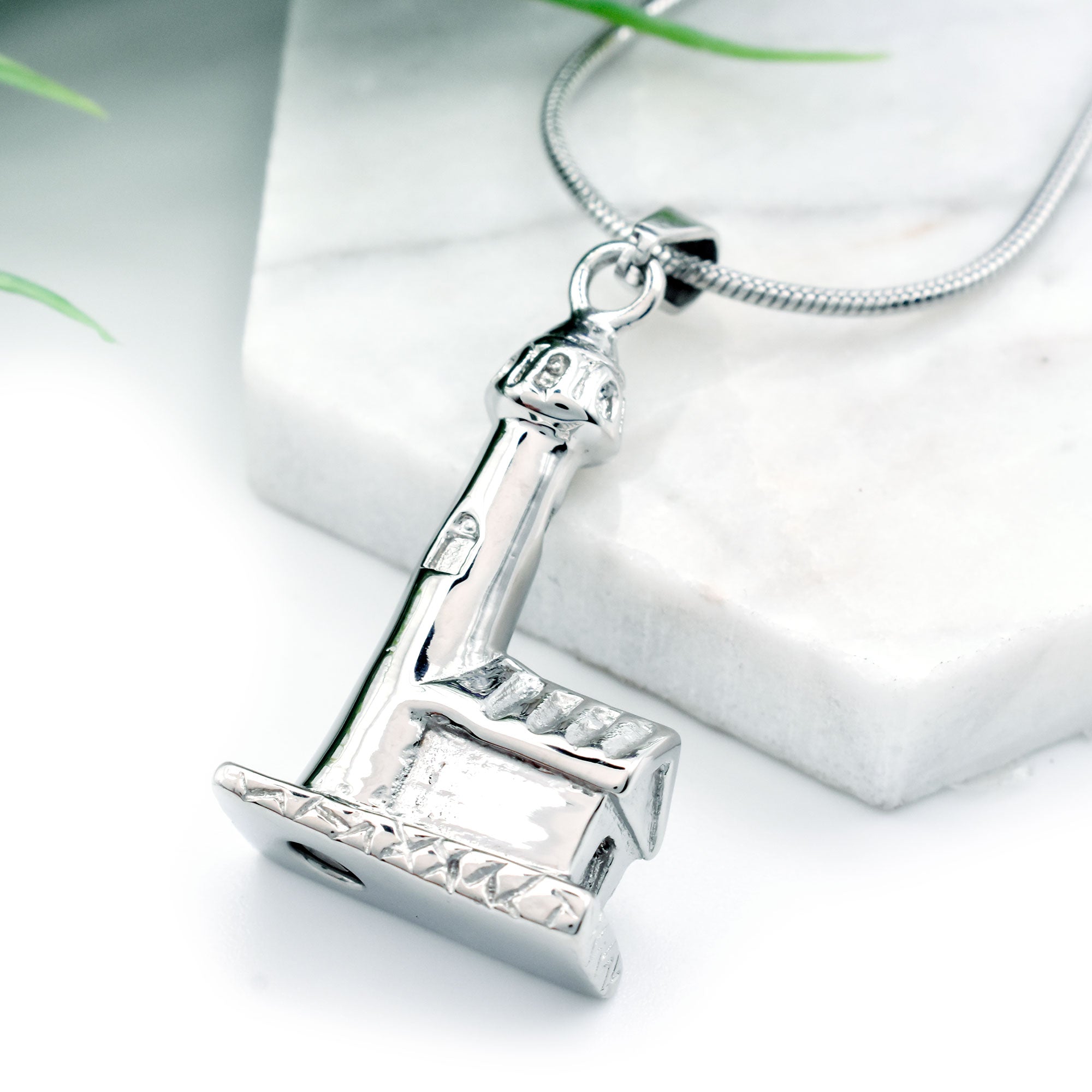 Lighthouse with Boathouse Cremation Jewelry
