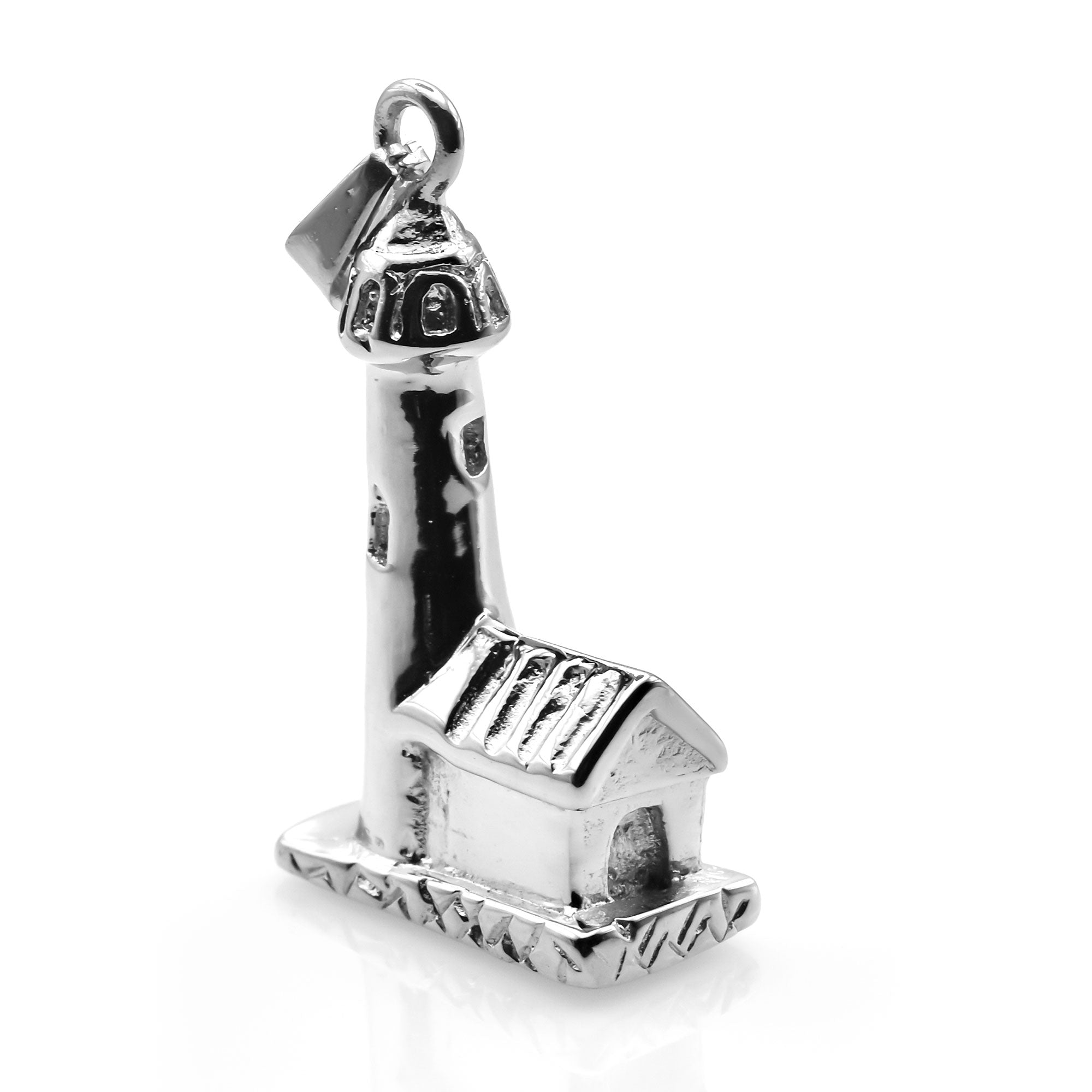 Lighthouse with Boathouse Cremation Jewelry