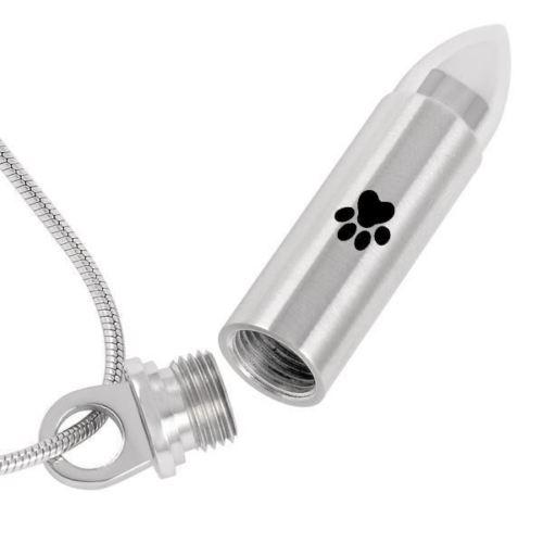 Paw Print Bullet Cremation Jewelry