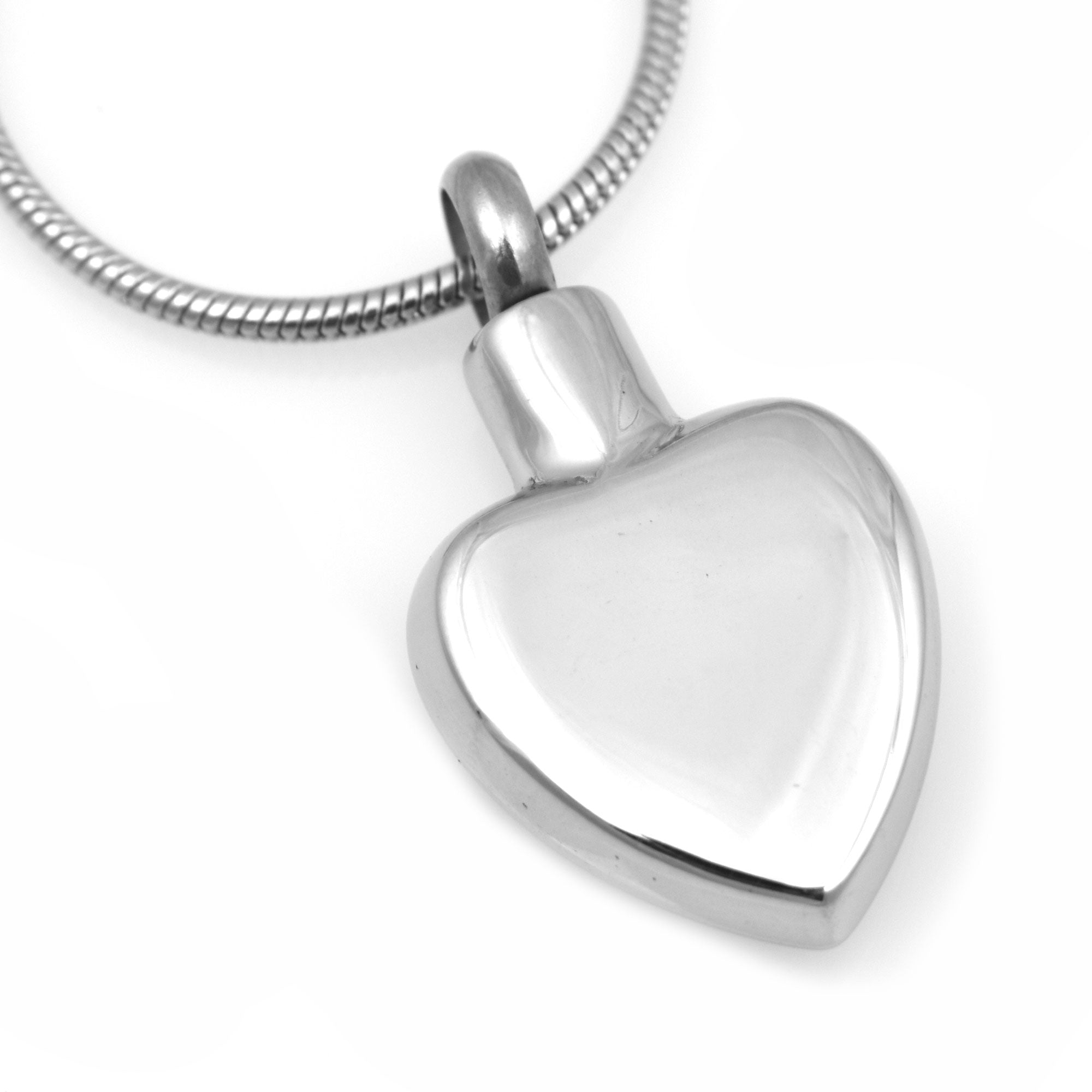 Paw Print on Heart Urn Necklace, Back View