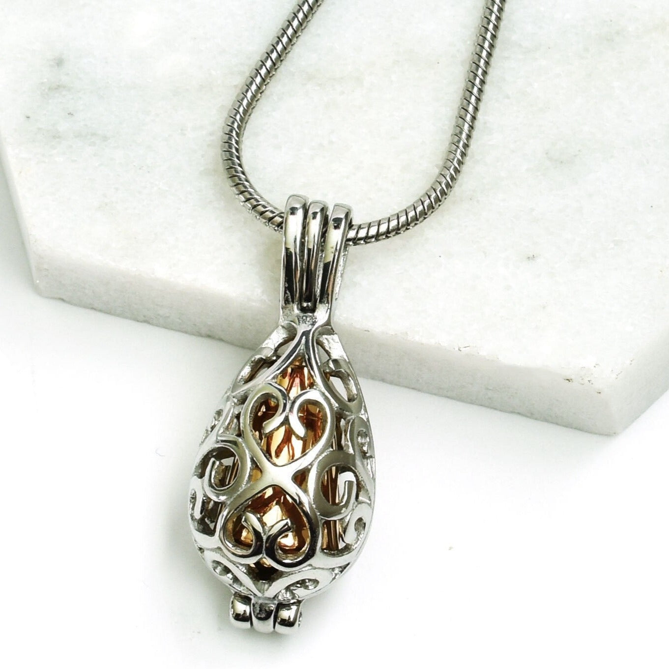 Teardrop Cage Cremation Jewelry