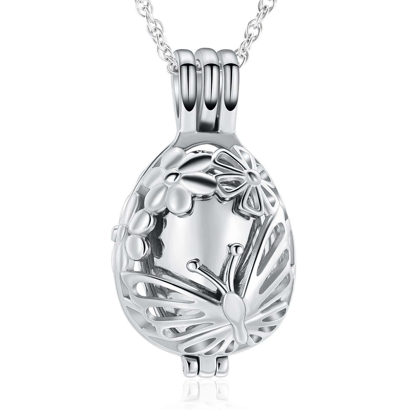 Butterfly & Flower Cage Locket Urn